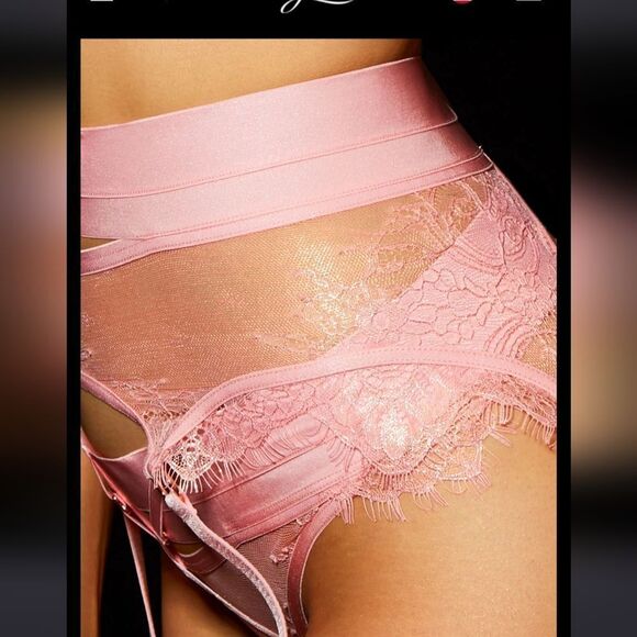 Honey Birdette Belinda Pink Garter Belt - M - Picture 4 of 15